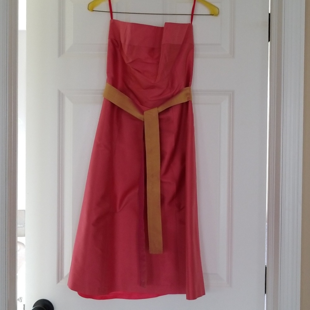 Strapless silk formal dress